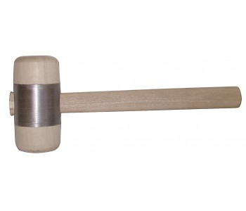 STUBAI Round 50mm Wooden Hammer with metal ring jacket